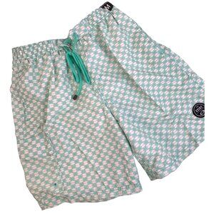 NWT Exist Swim Mens Swim Shorts M Elastic Waistband Drawstring 7.5" Inseam